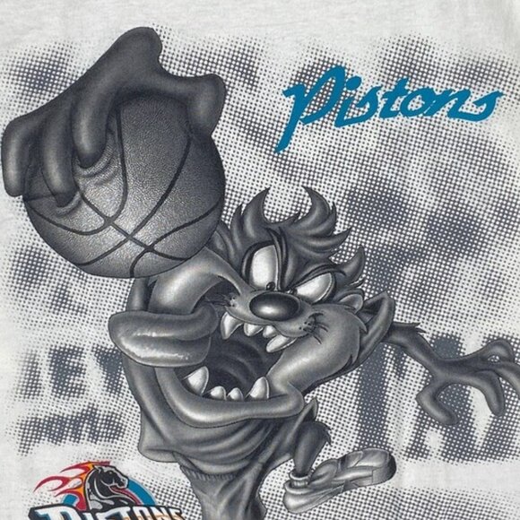 LOONEY TUNES TAZ Detroit Piston, Vtg Detroit Piston T-shirt - Picture 2 of 4